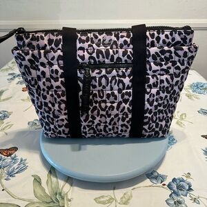 Kate Spade Black and Lavender Leopard Tote